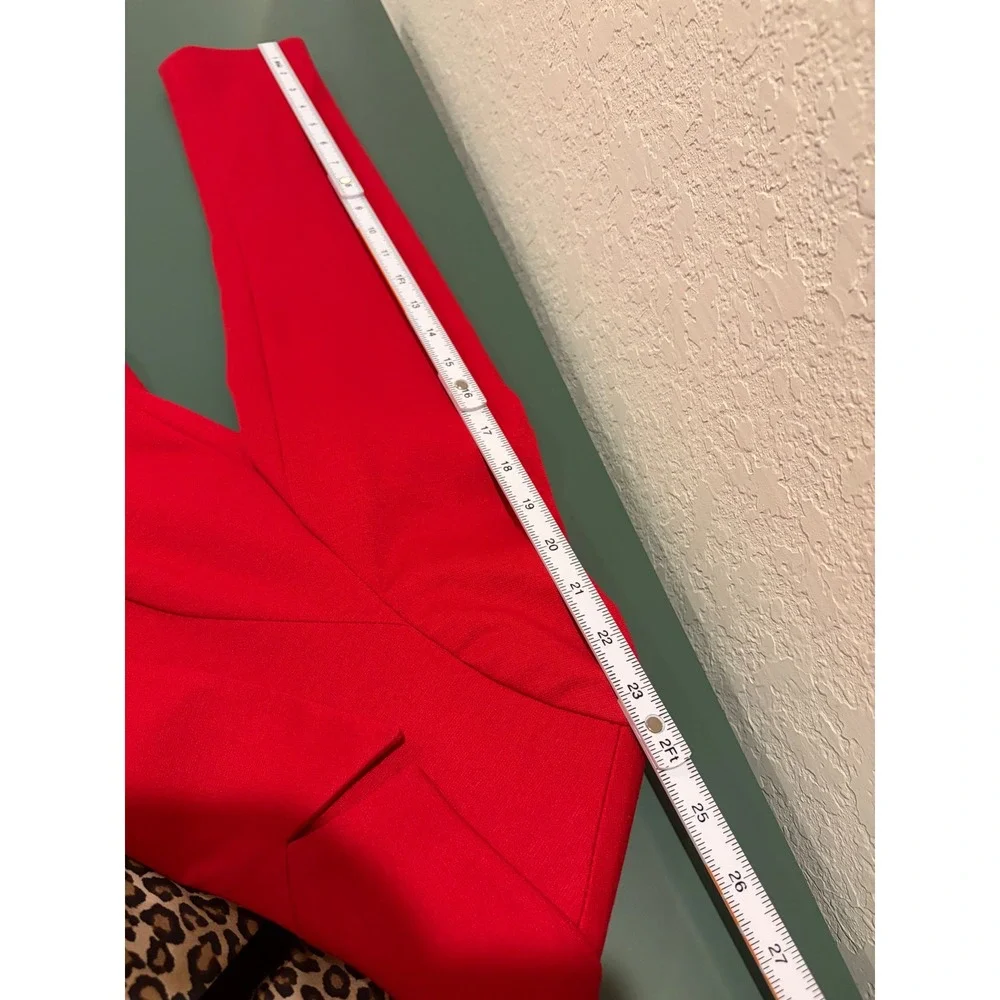 White House Black Market Red Leopard Lining Single Button Blazer Jacket Womens 4 - Picture 7 of 7